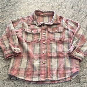 Plaid Pink and Gray Kids Shirt l 5/6